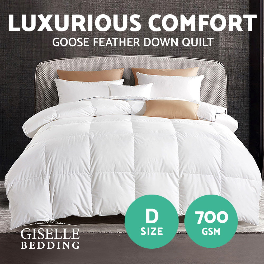 Giselle Bedding 700GSM Goose Down Feather Quilt Double-2