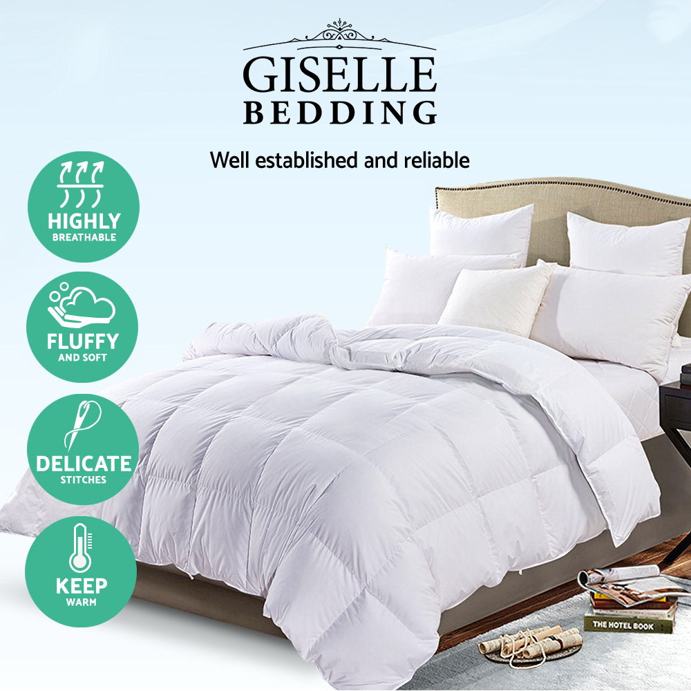 Giselle Bedding 700GSM Goose Down Feather Quilt Double-3