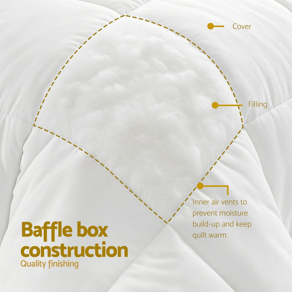 Giselle Bedding King Size 400GSM Microfiber Quilt All Season Duvet Quilts Comforter Winter Summer-4