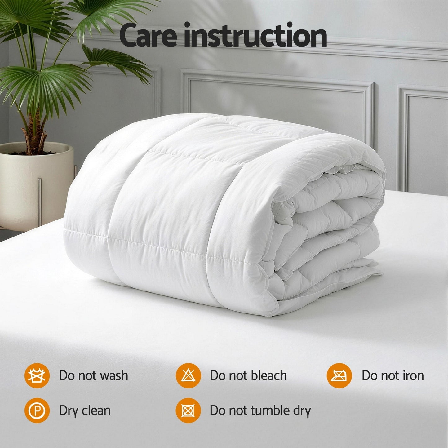 Giselle Bedding Wool Quilt 500GSM Thick King Winter Doona Baffle Box Construction 100% Wool Filling