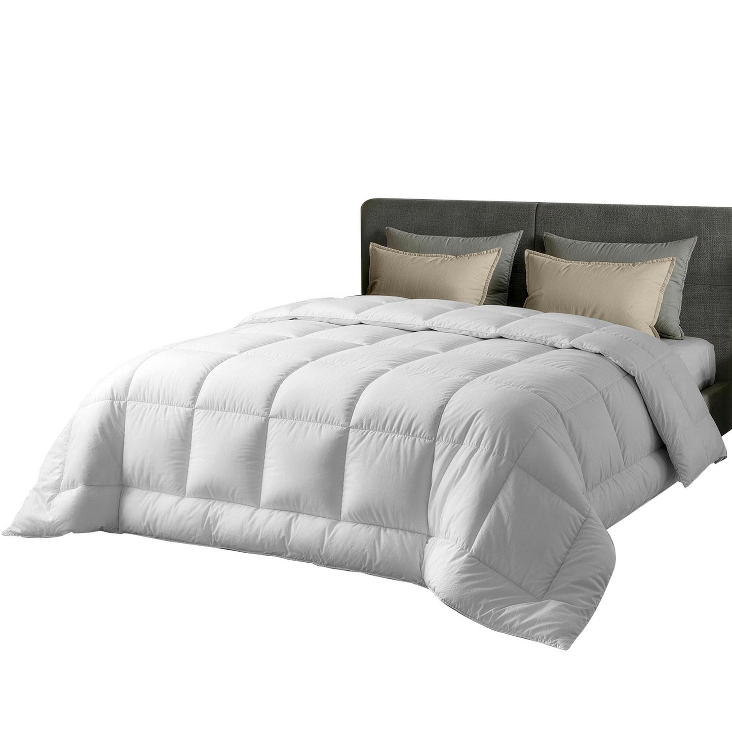 Giselle Bedding Wool Quilt 500GSM Thick Queen Winter Doona Baffle Box Construction 100% Wool Filling