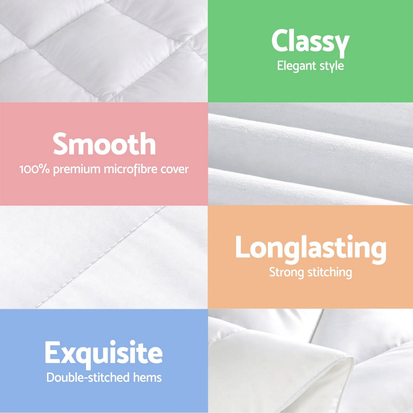 Giselle Bedding Wool Quilt 500GSM Thick Super King Winter Doona Baffle Box Construction 100% Wool Filling