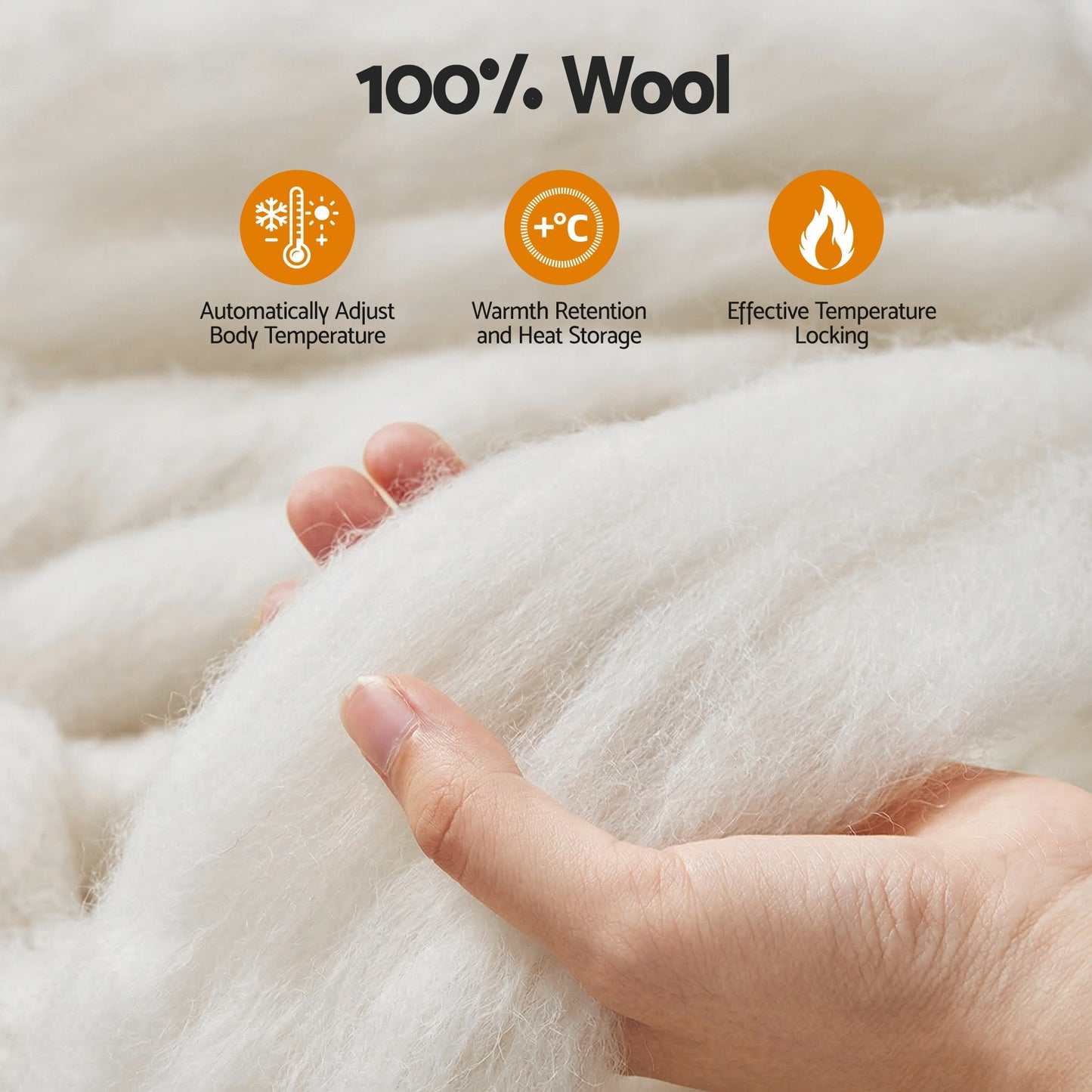 Giselle Bedding Wool Quilt 800GSM Extra Thick Double Winter Doona Baffle Box Construction 100% Wool Filling