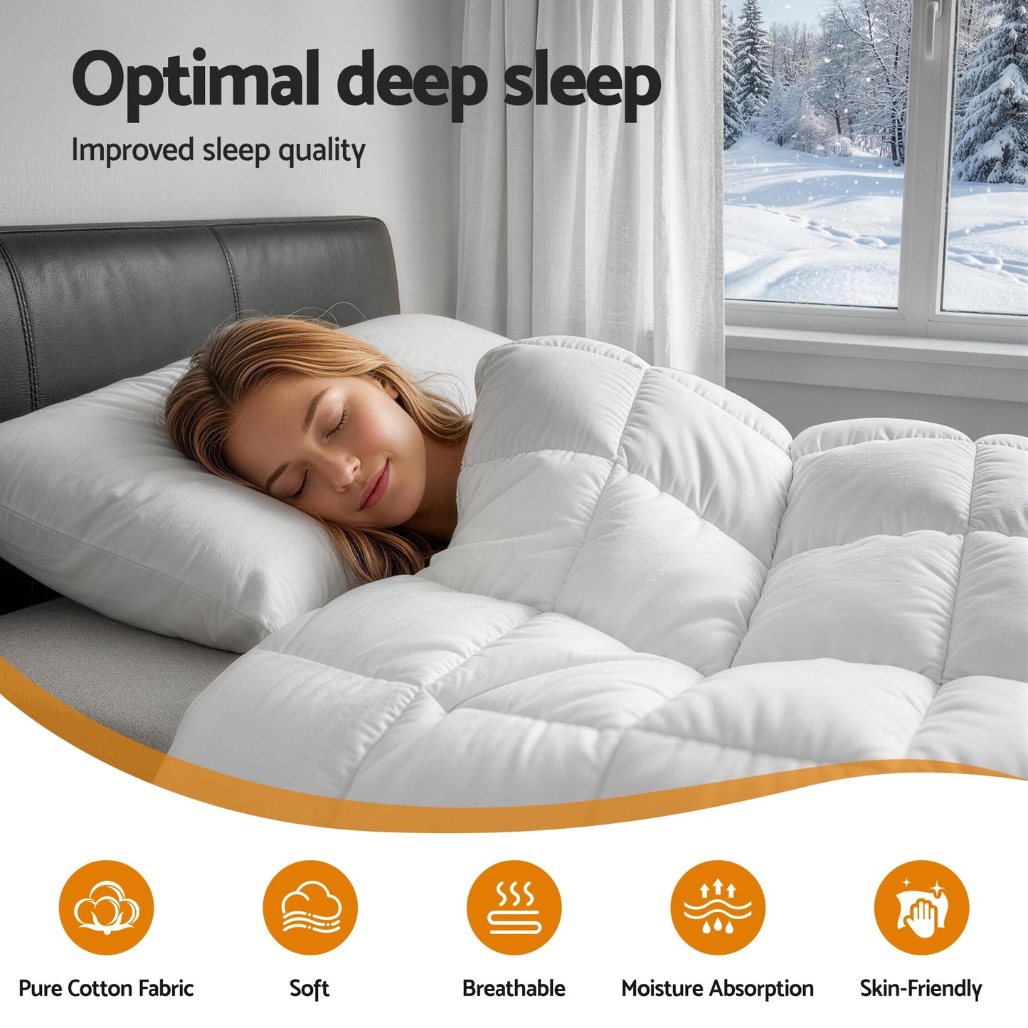 Giselle Bedding Wool Quilt 800GSM Extra Thick Double Winter Doona Baffle Box Construction 100% Wool Filling