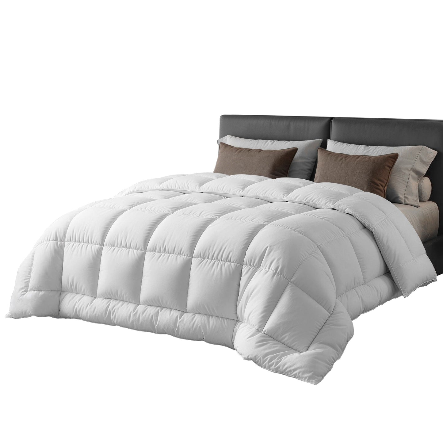 Giselle Bedding Wool Quilt 800GSM Extra Thick Super King Winter Doona Baffle Box Construction 100% Wool Filling
