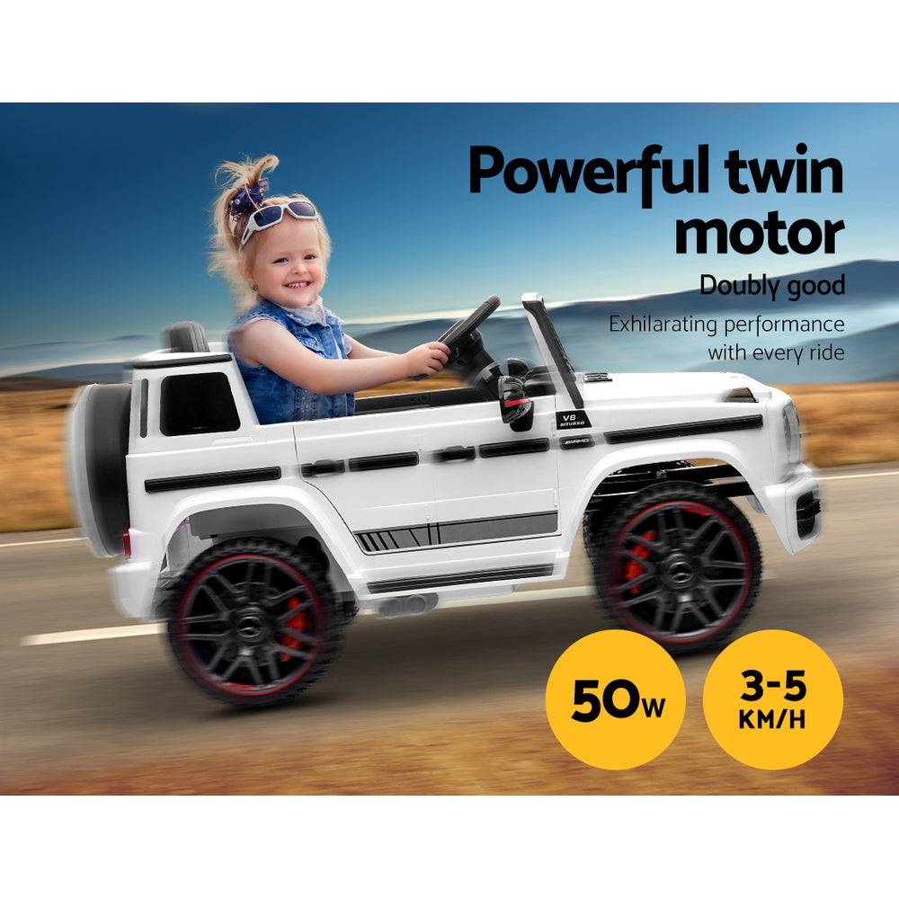 Kids Electric Ride On Car Mercedes-Benz Licensed AMG G63 Toy Cars Remote White-3