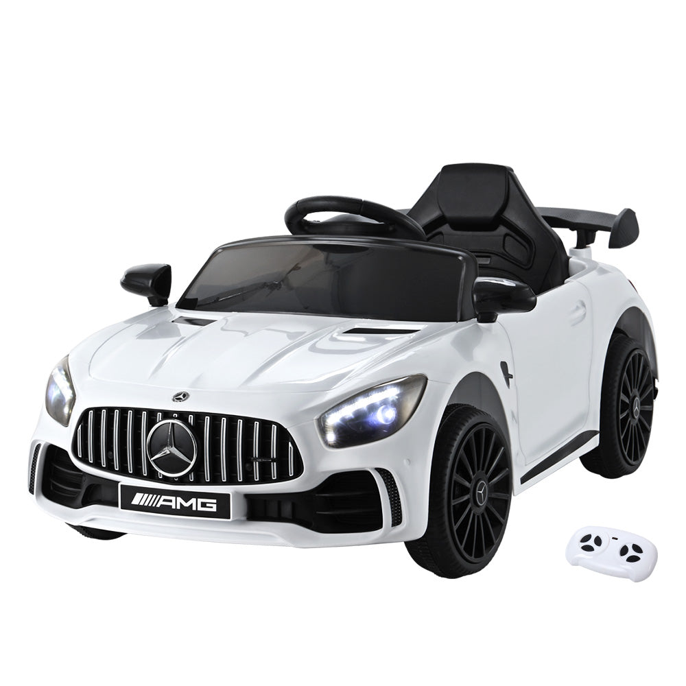 Kids Electric Ride On Car Mercedes-Benz AMG GTR Licensed Toy Cars Remote White-0