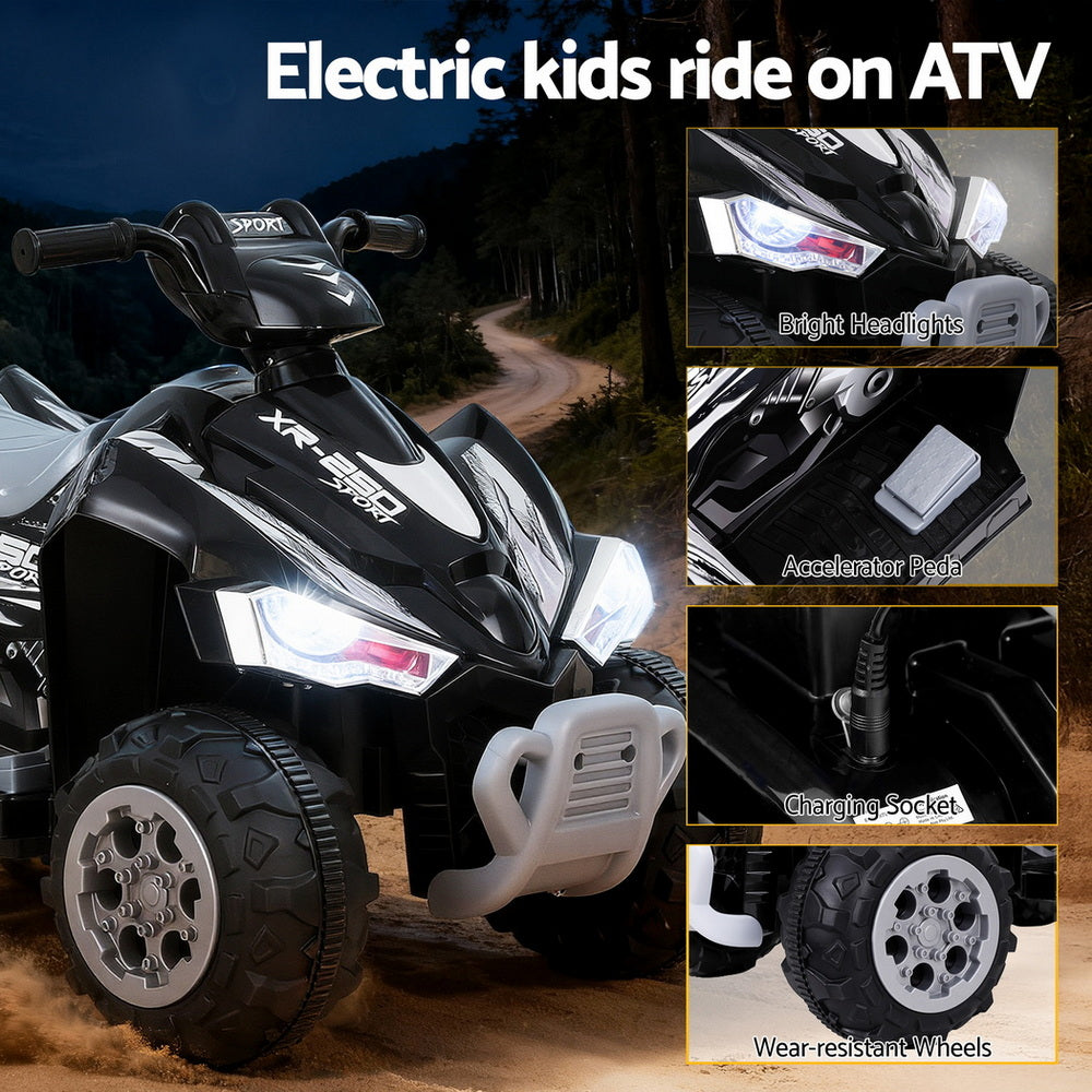 Rigo Kids Ride On Car ATV Quad Motorbike Electric Outdoor Toys 12V Black-4