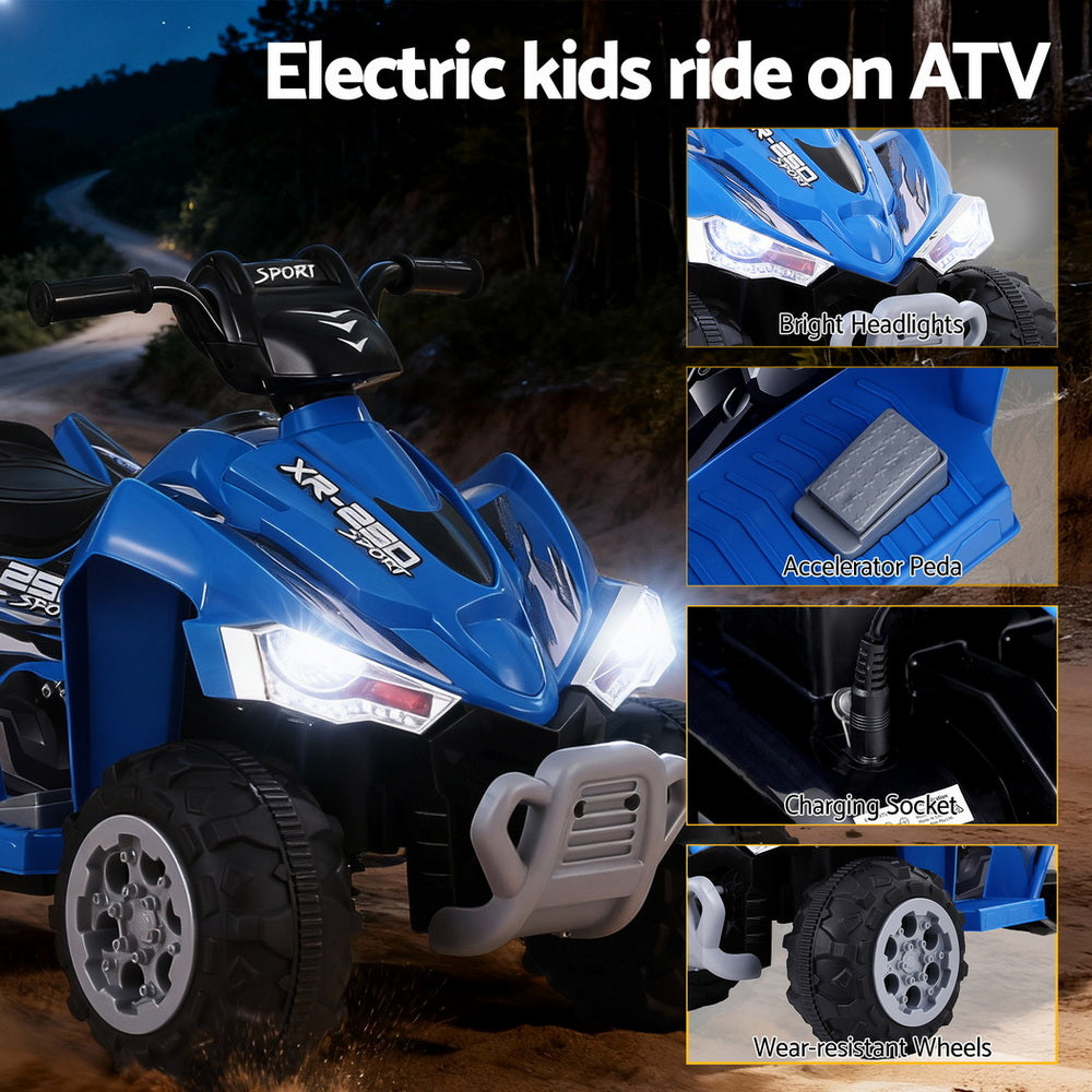 Rigo Kids Ride On Car ATV Quad Motorbike Electric Outdoor Toys 12V Blue-4