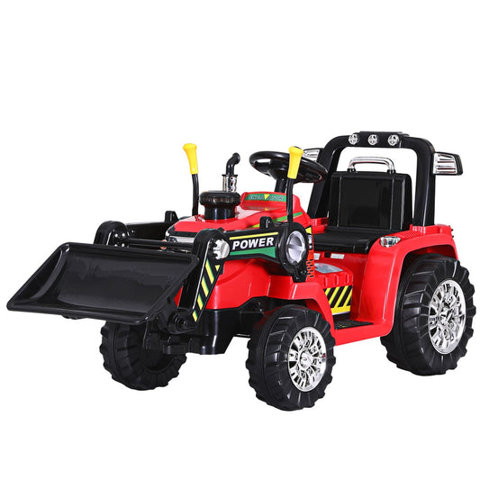 Rigo Kids Electric Ride On Car Bulldozer Digger Loader Remote 6V Red-0