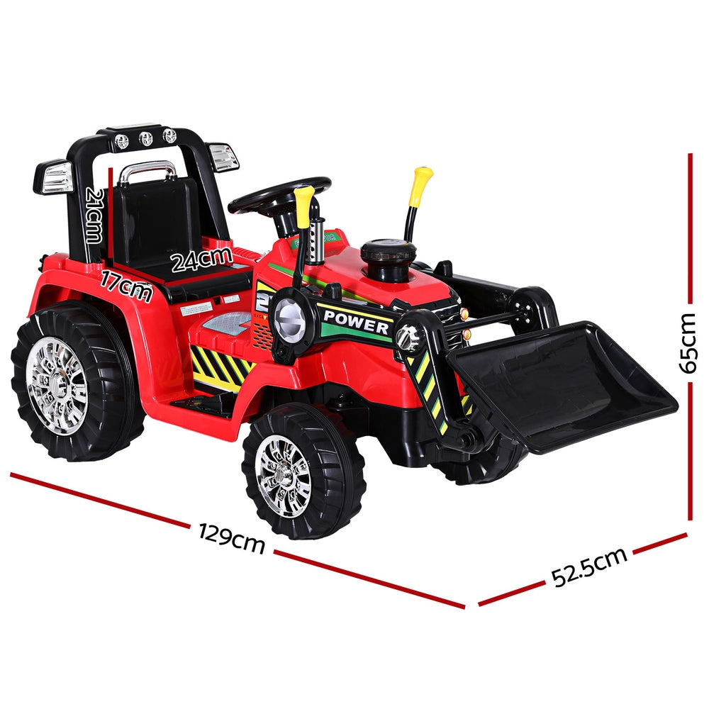 Rigo Kids Electric Ride On Car Bulldozer Digger Loader Remote 6V Red-1