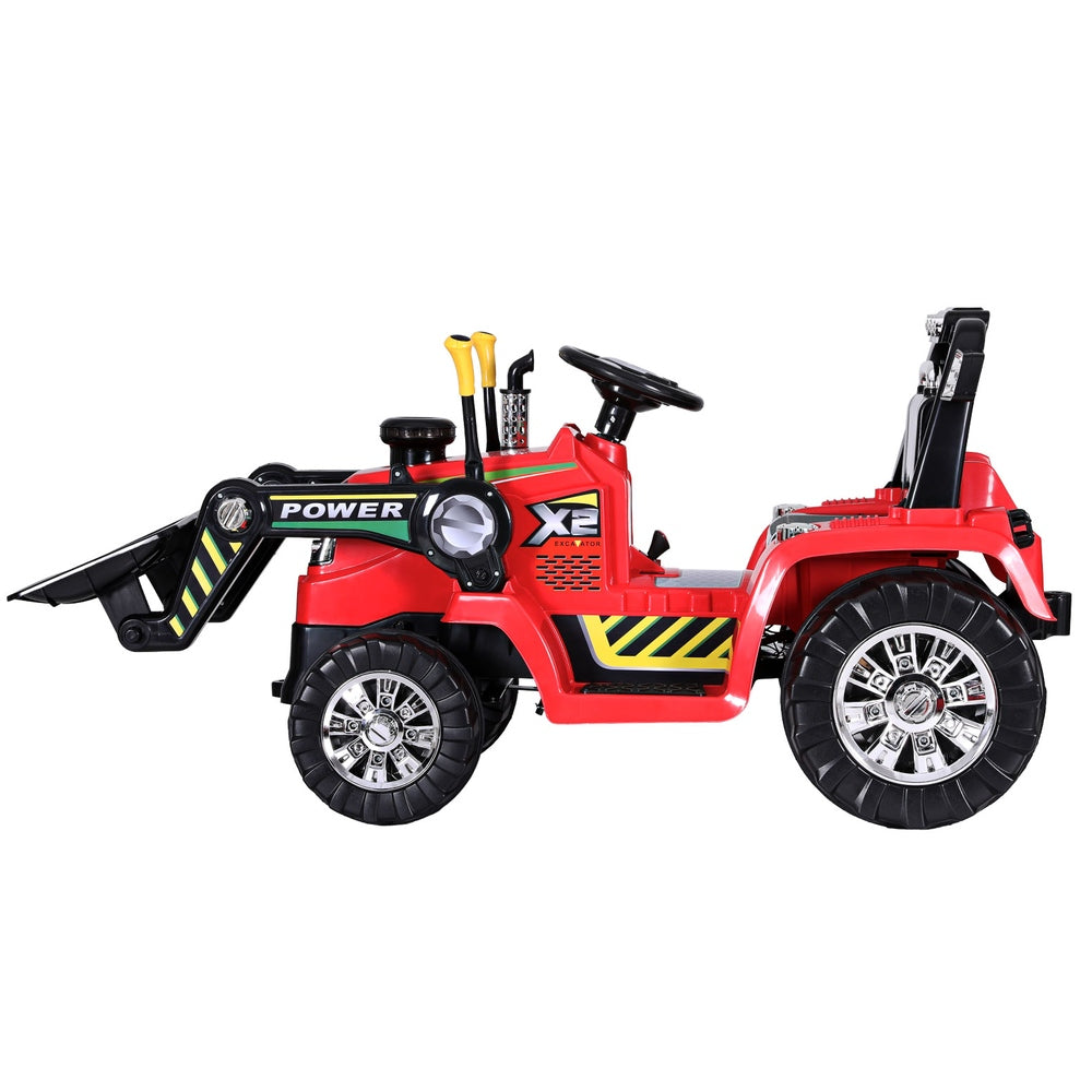 Rigo Kids Electric Ride On Car Bulldozer Digger Loader Remote 6V Red-2