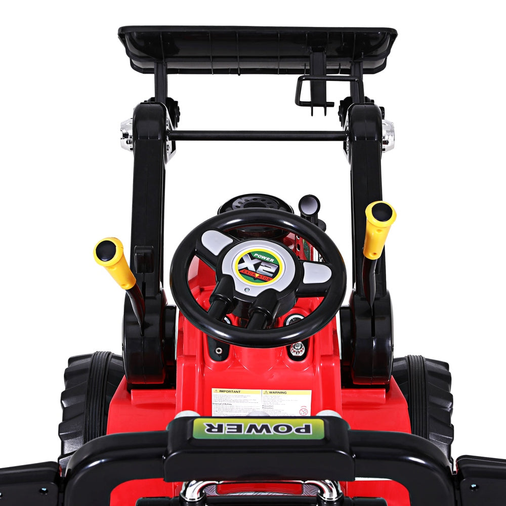 Rigo Kids Electric Ride On Car Bulldozer Digger Loader Remote 6V Red-3