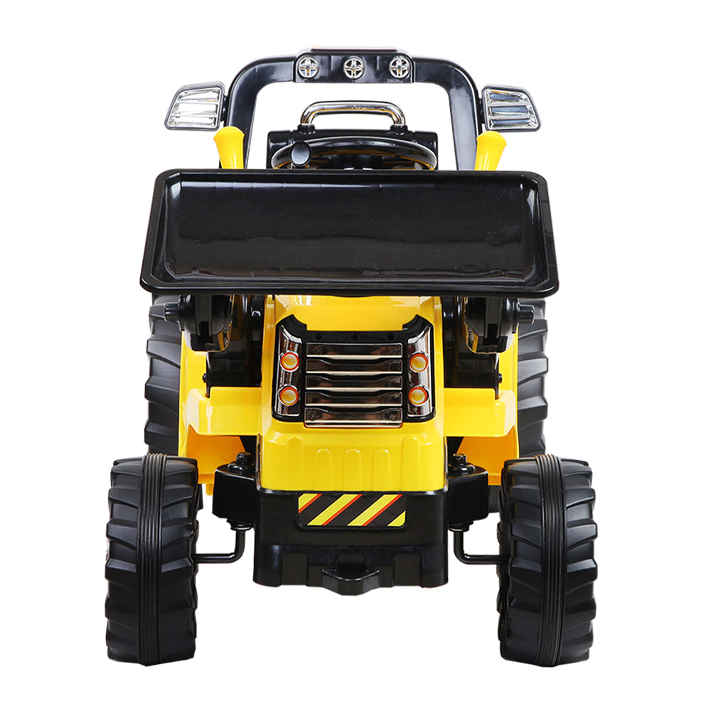 Rigo Kids Electric Ride On Car Bulldozer Digger Loader Remote 6V Yellow-2