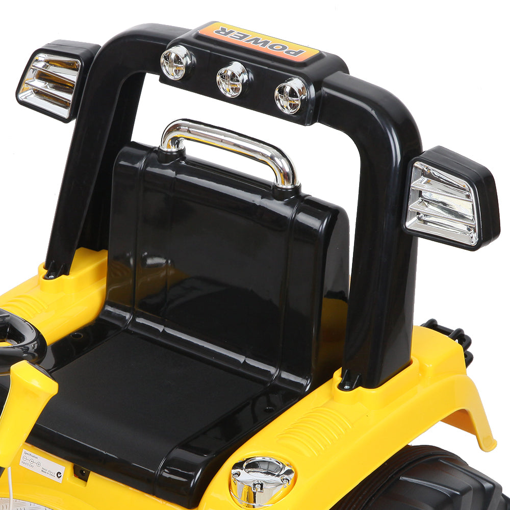 Rigo Kids Electric Ride On Car Bulldozer Digger Loader Remote 6V Yellow-4