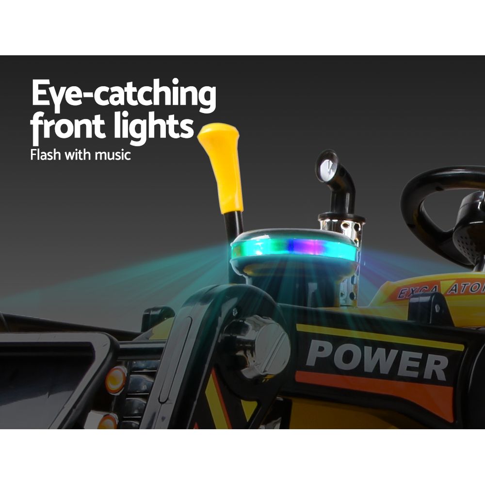 Rigo Kids Electric Ride On Car Bulldozer Digger Loader Remote 6V Yellow-4