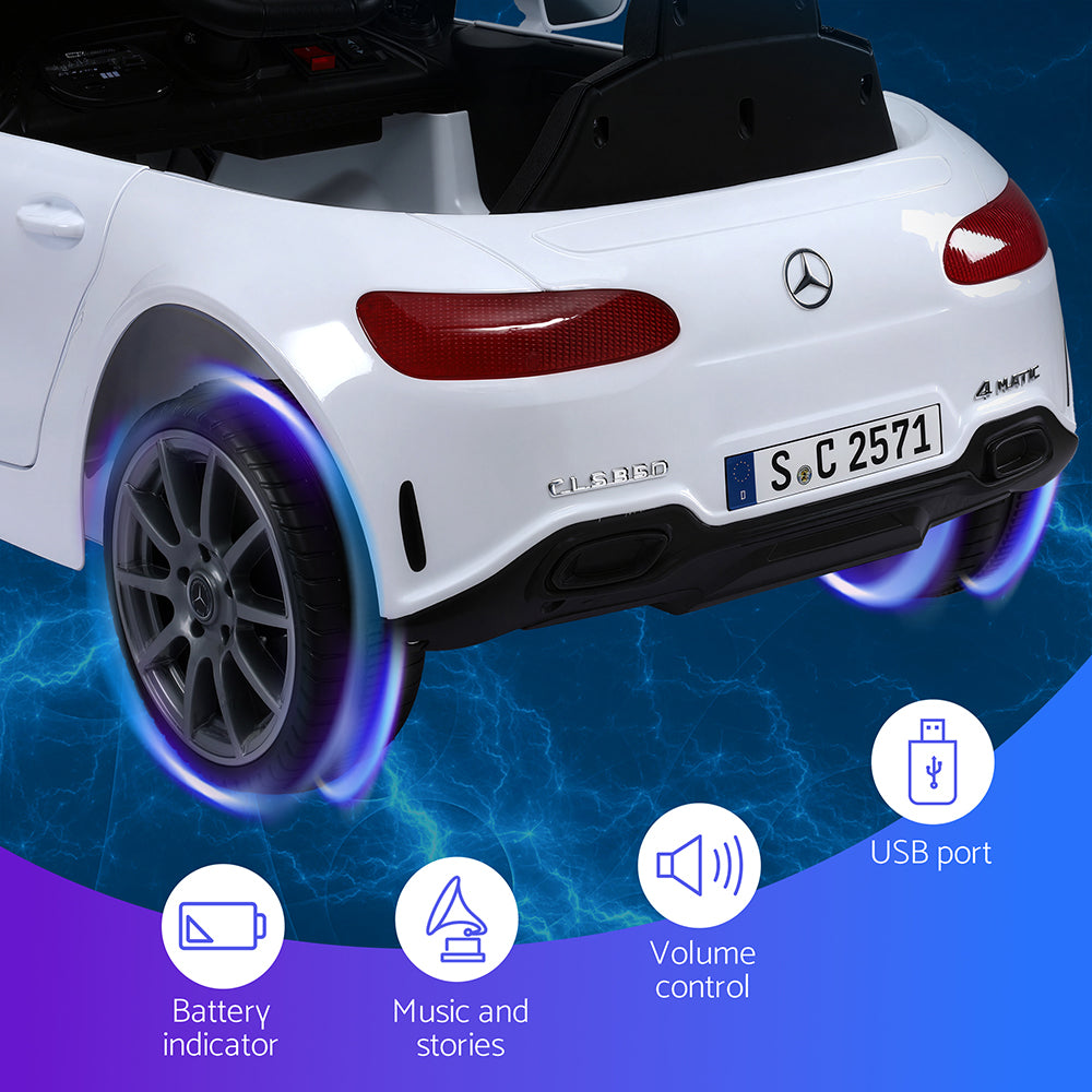 Kids Electric Ride On Car Licensed Outdoor Toys Cars Music Remote White-4