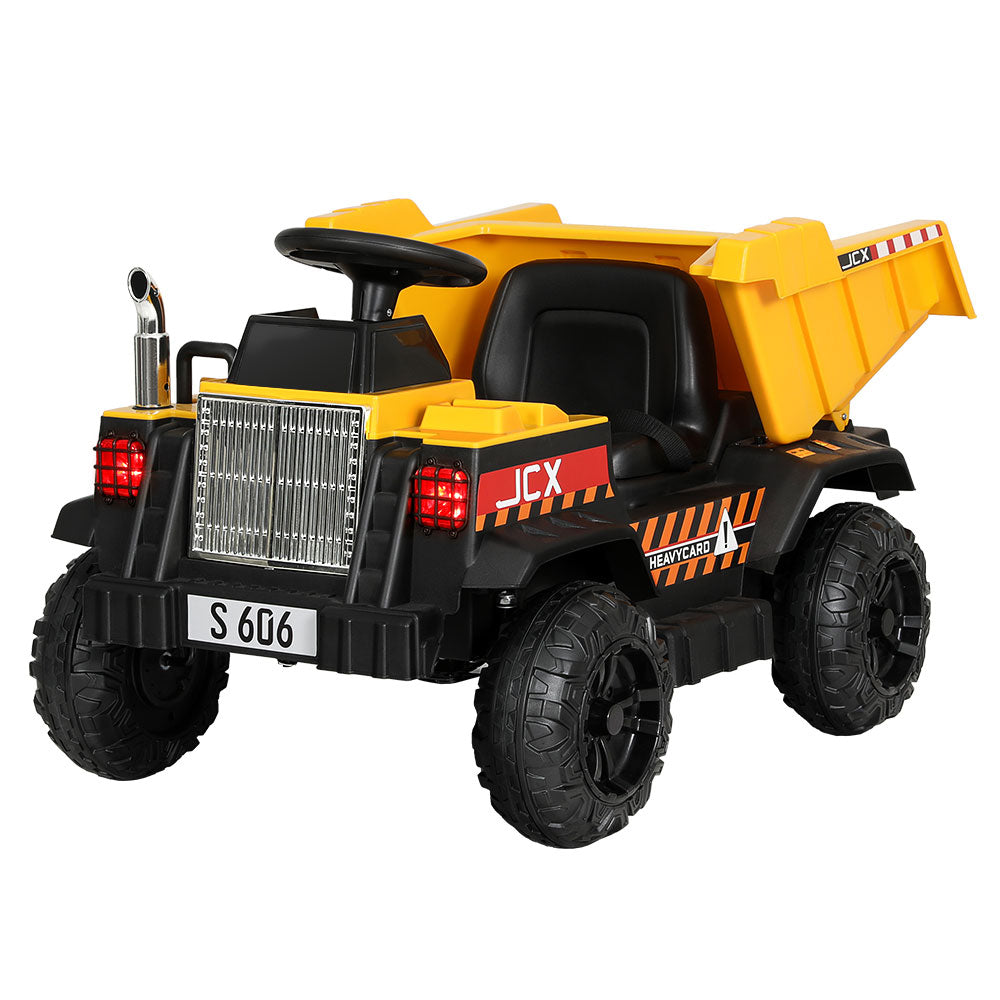 Rigo Kids Electric Ride On Car Dumptruck Loader Toy Cars 12V Yellow-0