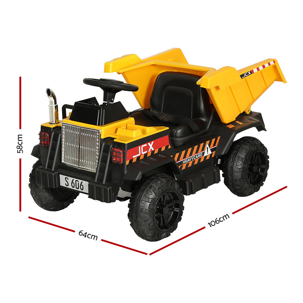 Rigo Kids Electric Ride On Car Dumptruck Loader Toy Cars 12V Yellow-1