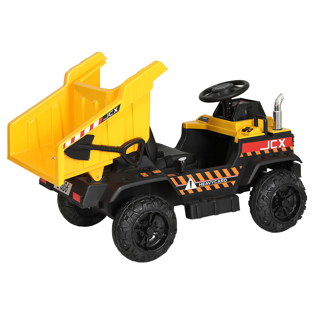 Rigo Kids Electric Ride On Car Dumptruck Loader Toy Cars 12V Yellow-2