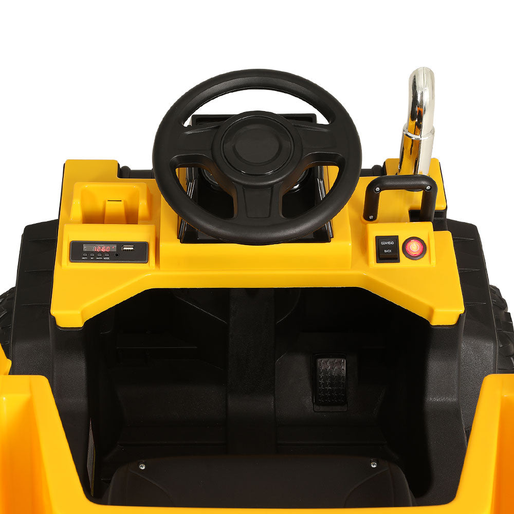 Rigo Kids Electric Ride On Car Dumptruck Loader Toy Cars 12V Yellow-4