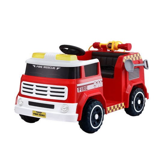 Rigo Kids Ride On Car Electric Fire Engine Fighting Truck with Water Gun Music-0