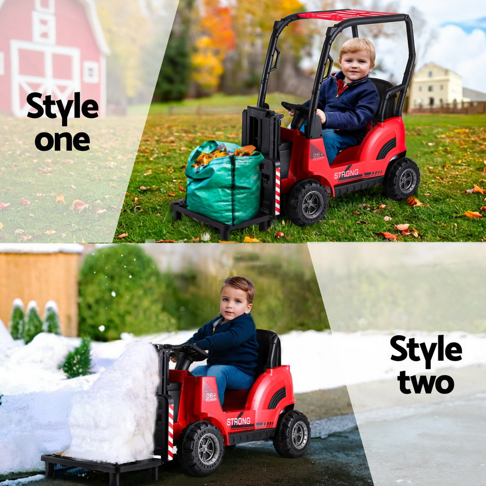 Rigo Kids Electric Ride On Car Forklift Loader Toys Cars Horn Remote 12V Red-5