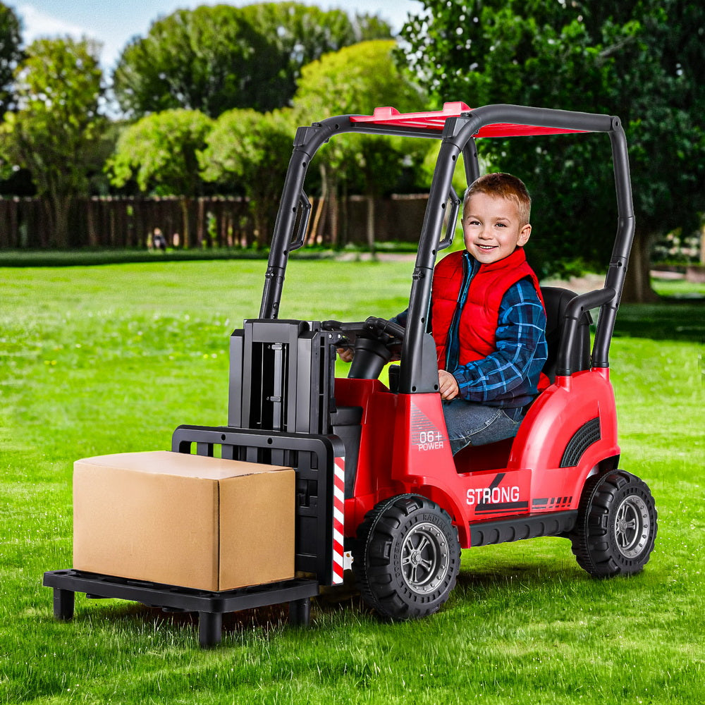 Rigo Kids Electric Ride On Car Forklift Loader Toys Cars Horn Remote 12V Red-6