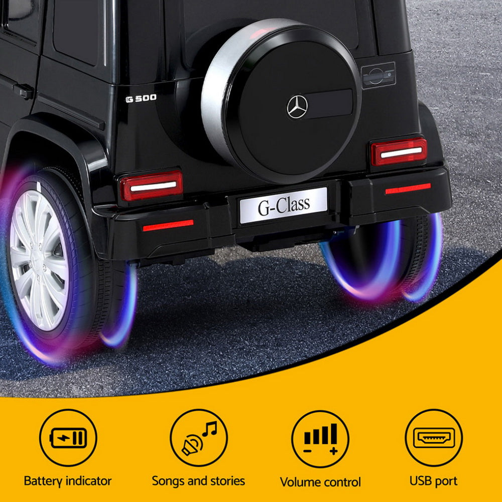 Kids Ride On Car Licensed Mercedes-Benz G500 Electric Toys Horn Remote 12V Black-3