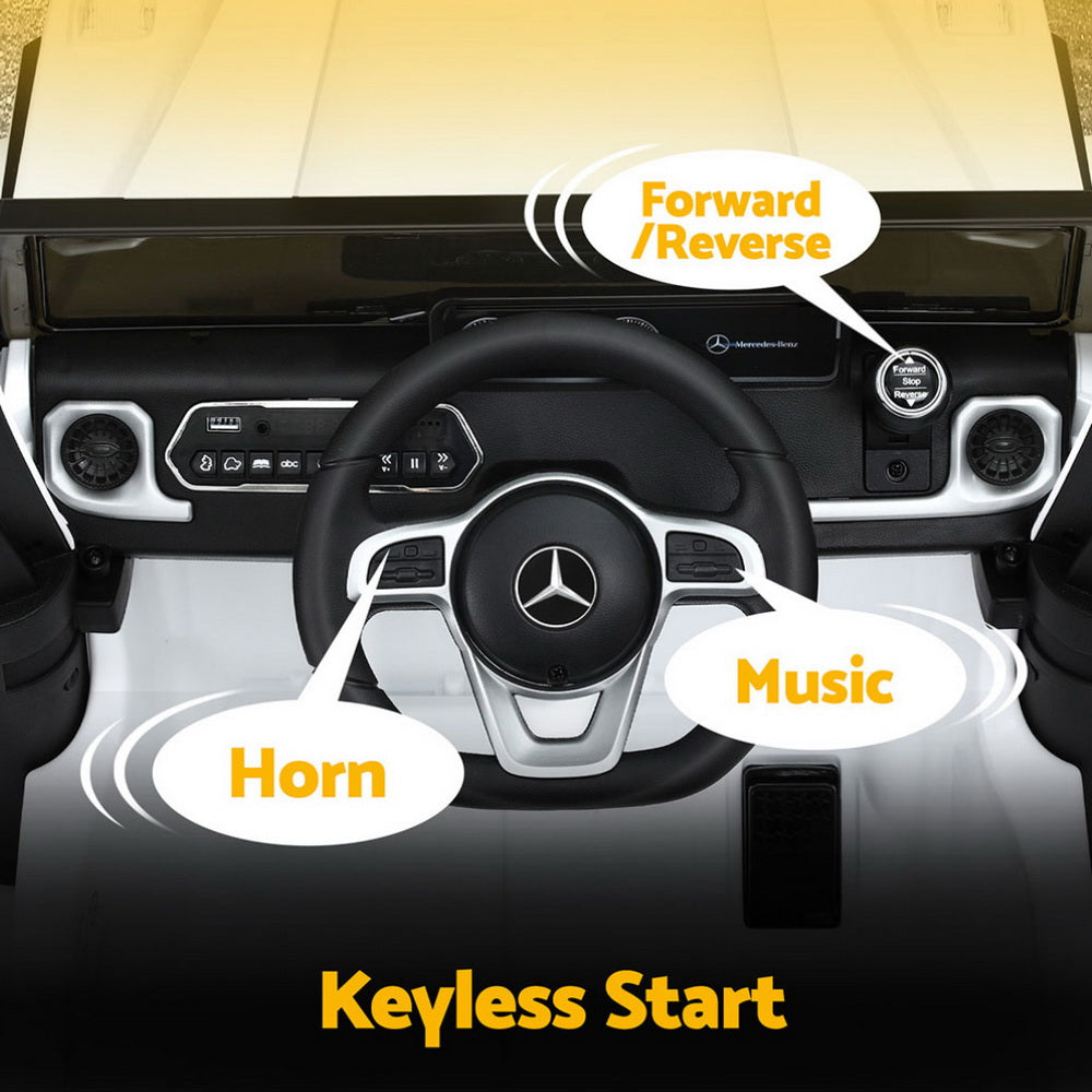 Kids Ride On Car Licensed G500 Electric Toys Horn Remote 12V White-4