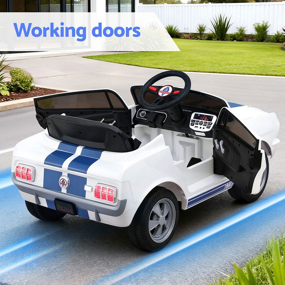 Kids Electric Ride On Car Licensed GT350 Outdoor Toys Cars Music Remote White-4