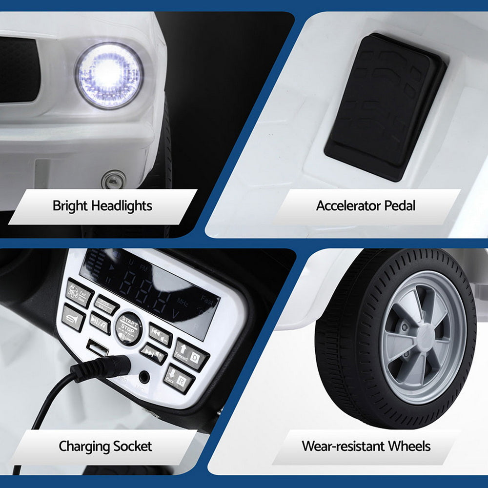 Kids Electric Ride On Car Licensed GT350 Outdoor Toys Cars Music Remote White-7