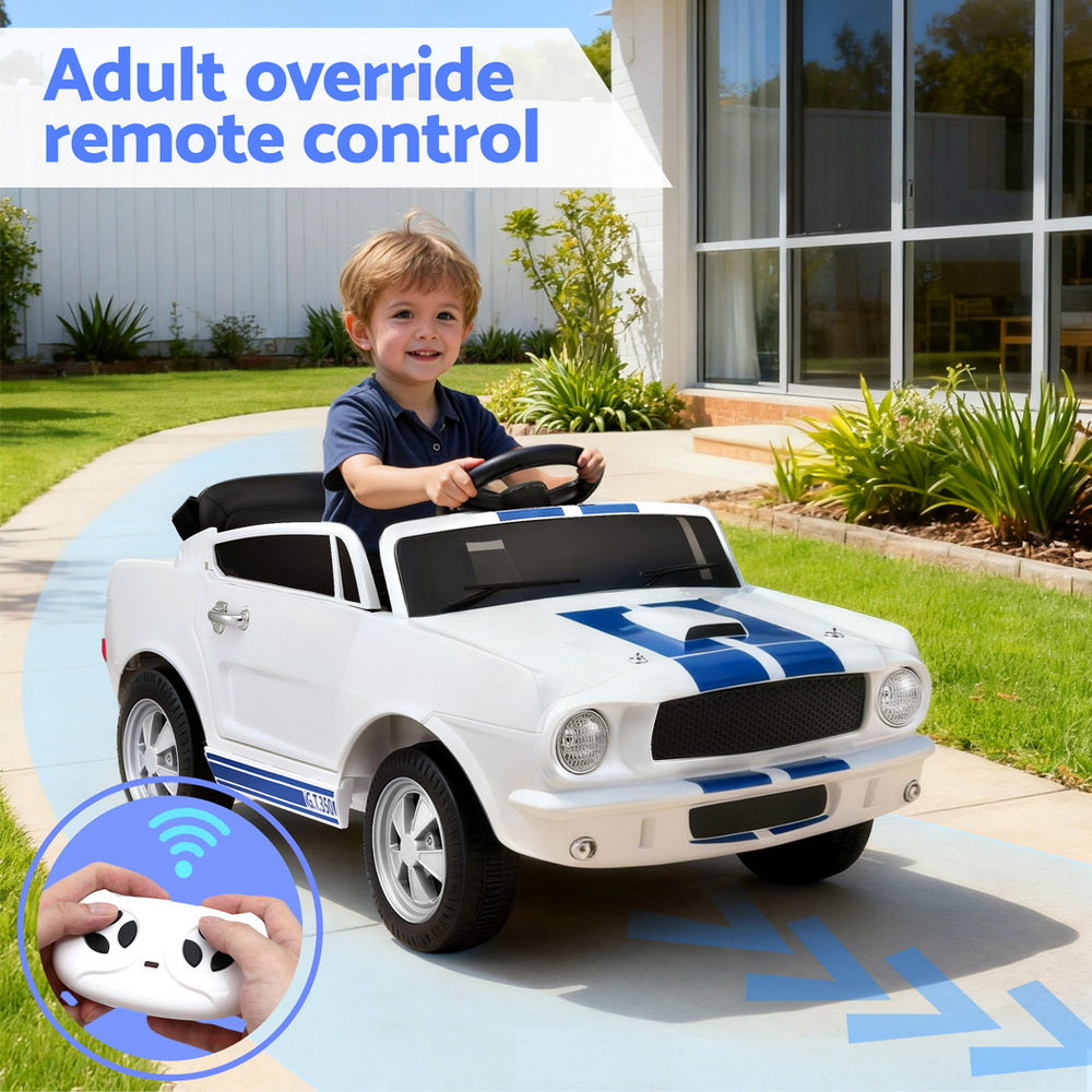Kids Electric Ride On Car Licensed GT350 Outdoor Toys Cars Music Remote White-8