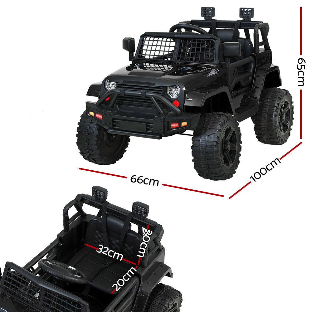 Rigo Kids Electric Ride On Car Jeep Toy Cars Remote 12V Black-1