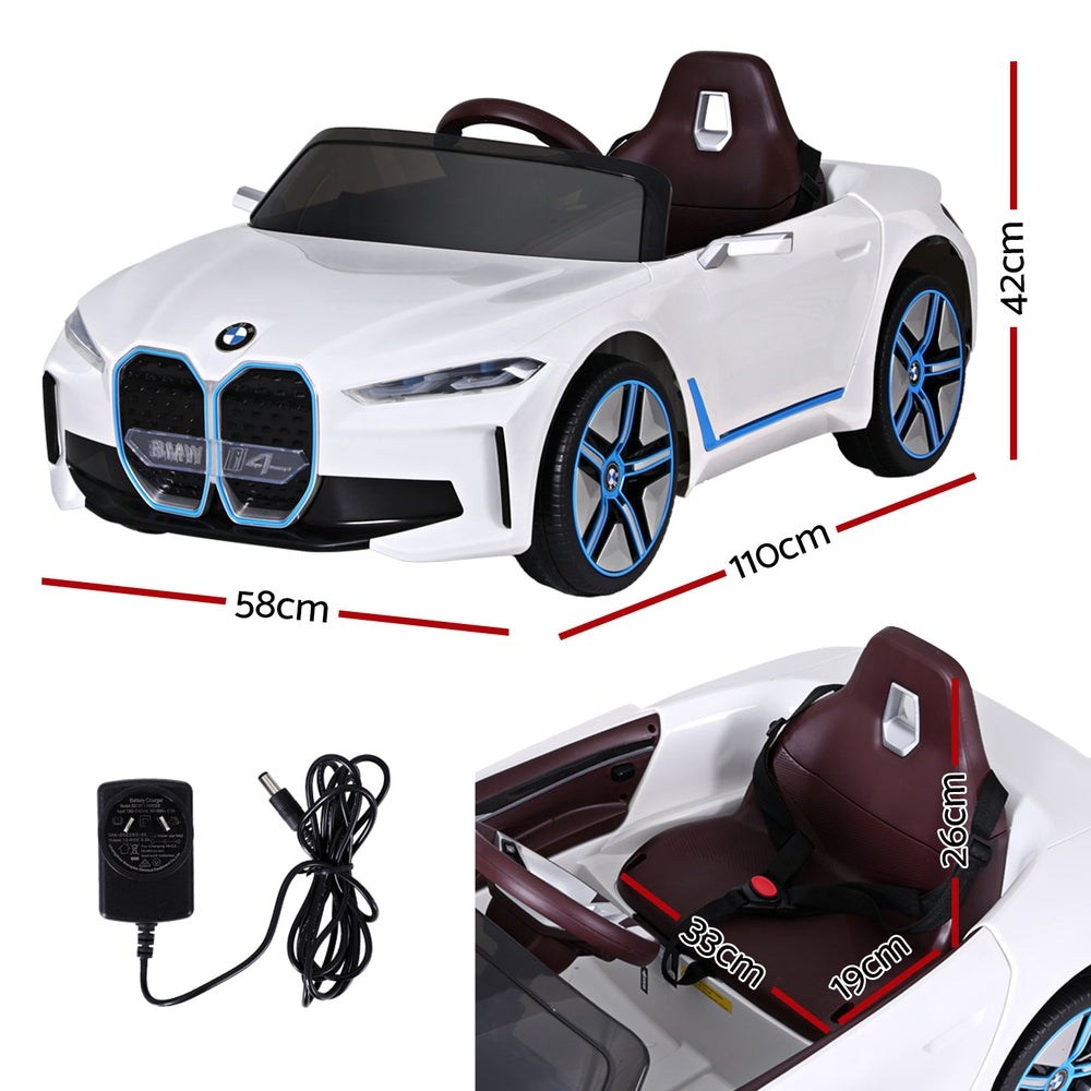 Kids Ride On Car BMW Licensed I4 Sports Remote Control Electric Toys 12V White-1