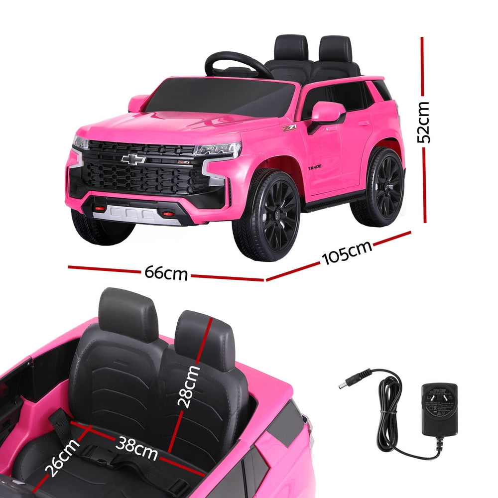 Kids Ride On Car Licensed Chevrolet Tahoe Electric Toys Horn Remote 12V Pink-1