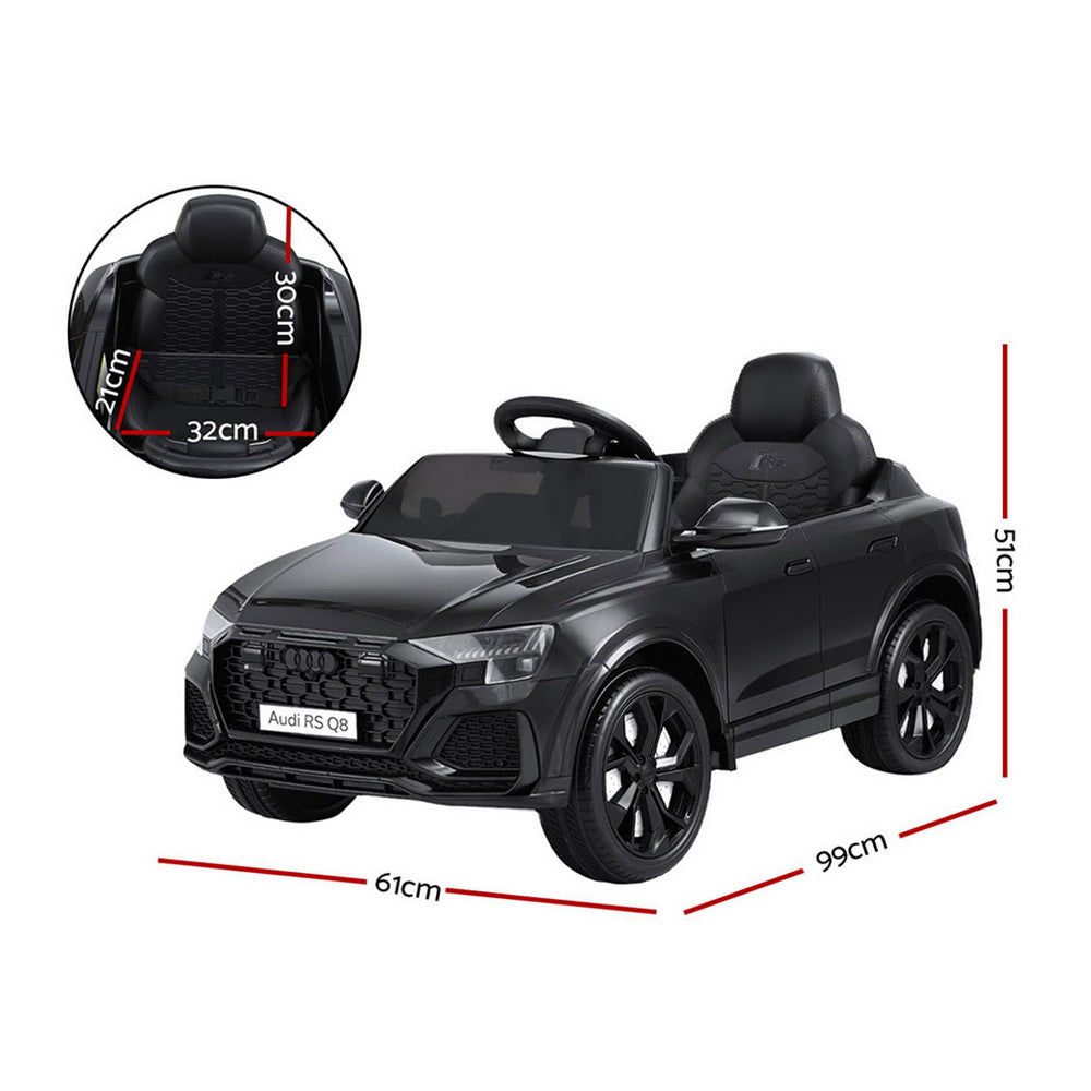 Kids Ride On Car Licensed RSQ8 Electric Toy Black Remote 12V Cars Black-1