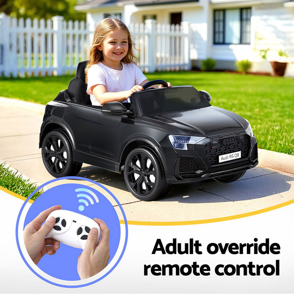 Kids Ride On Car Licensed RSQ8 Electric Toy Black Remote 12V Cars Black-7