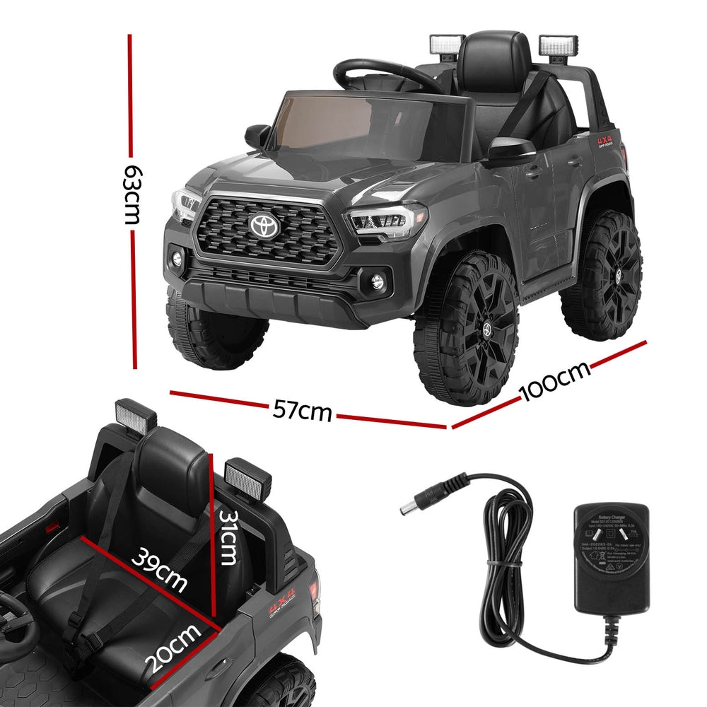 Kids Electric Ride On Car Toyota Tacoma Off Road Jeep Toy Cars Remote 12V Grey-1