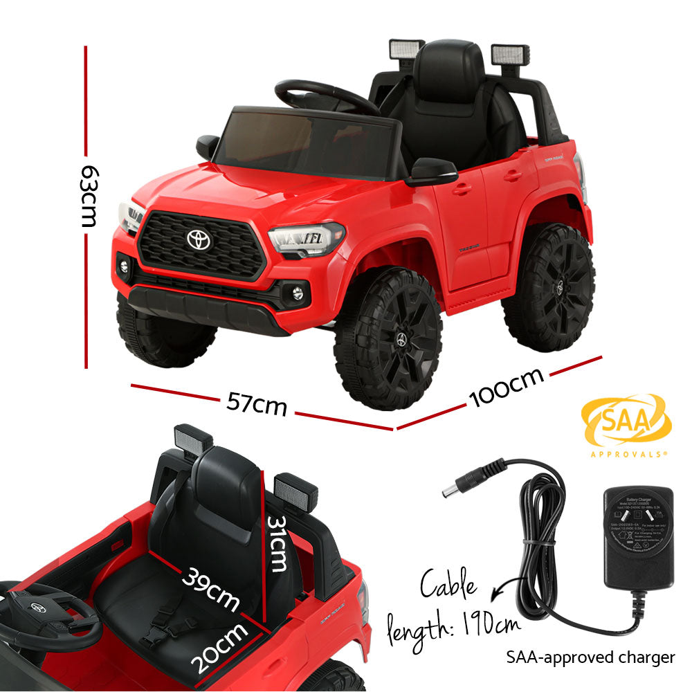 Kids Electric Ride On Car Toyota Tacoma Off Road Jeep Toy Cars Remote 12V Red-1