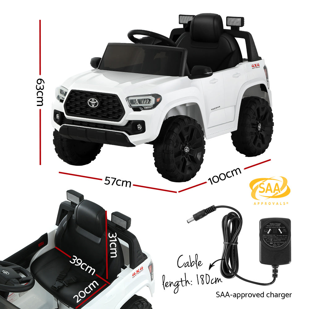 Kids Electric Ride On Car Toyota Tacoma Off Road Jeep Toy Cars Remote 12V Whte-1