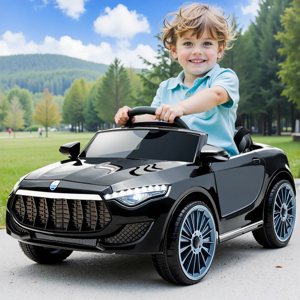 Rigo Kids Electric Ride On Car Toys Cars Horn Music Remote Control 12V Black-7