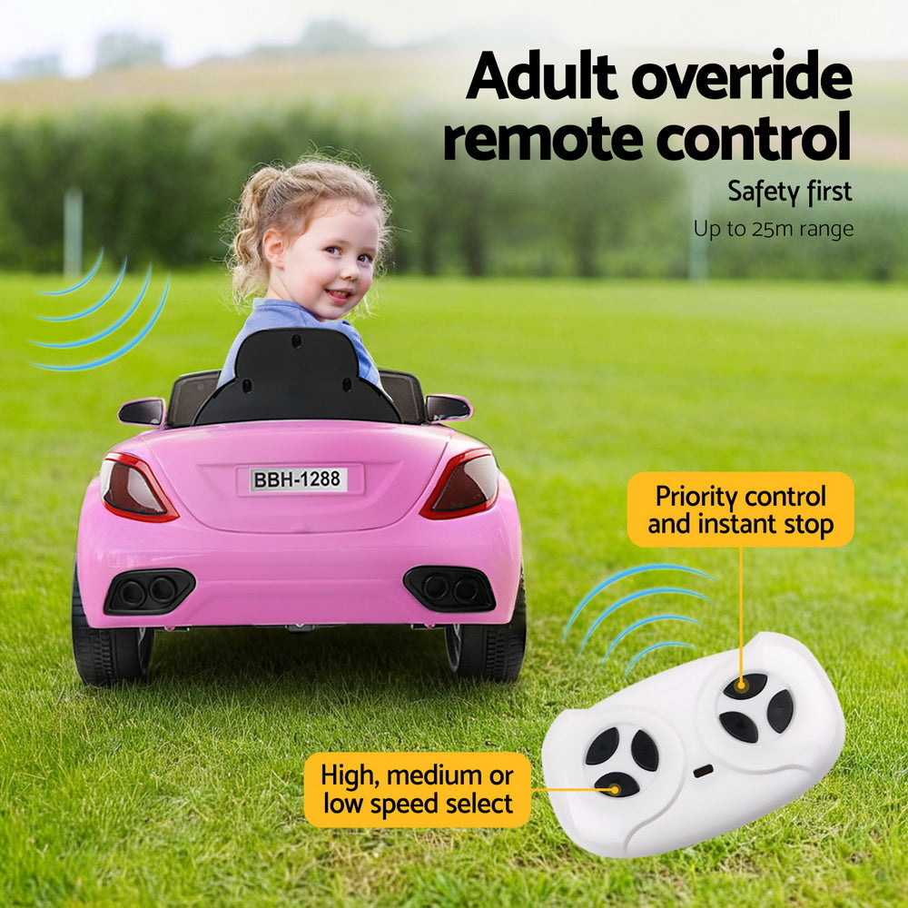 Rigo Kids Electric Ride On Car Toys Cars Headlight Music Remote Control 12V Pink-5