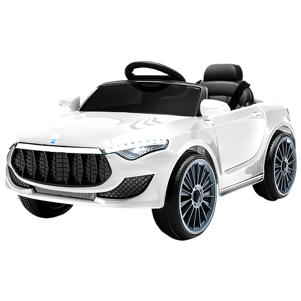 Rigo Kids Electric Ride On Car Cars Music Headlight Remote Control 12V White-0