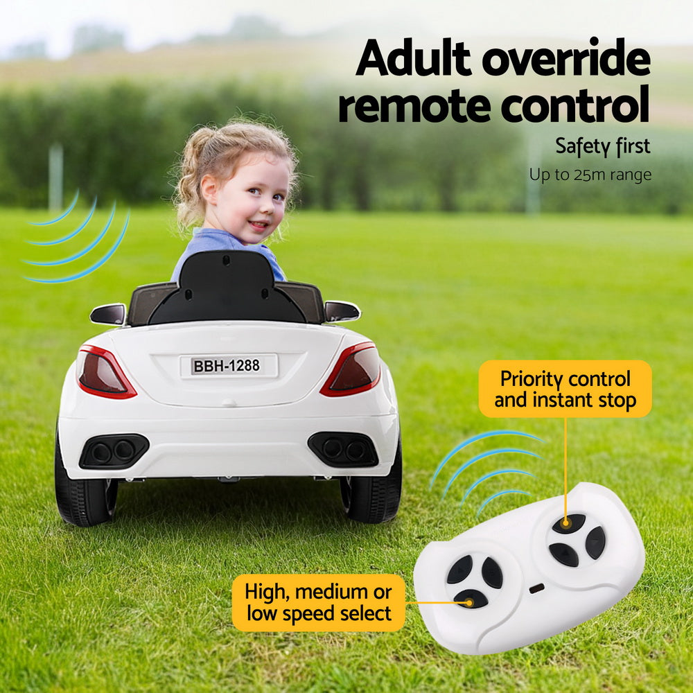 Rigo Kids Electric Ride On Car Cars Music Headlight Remote Control 12V White-5