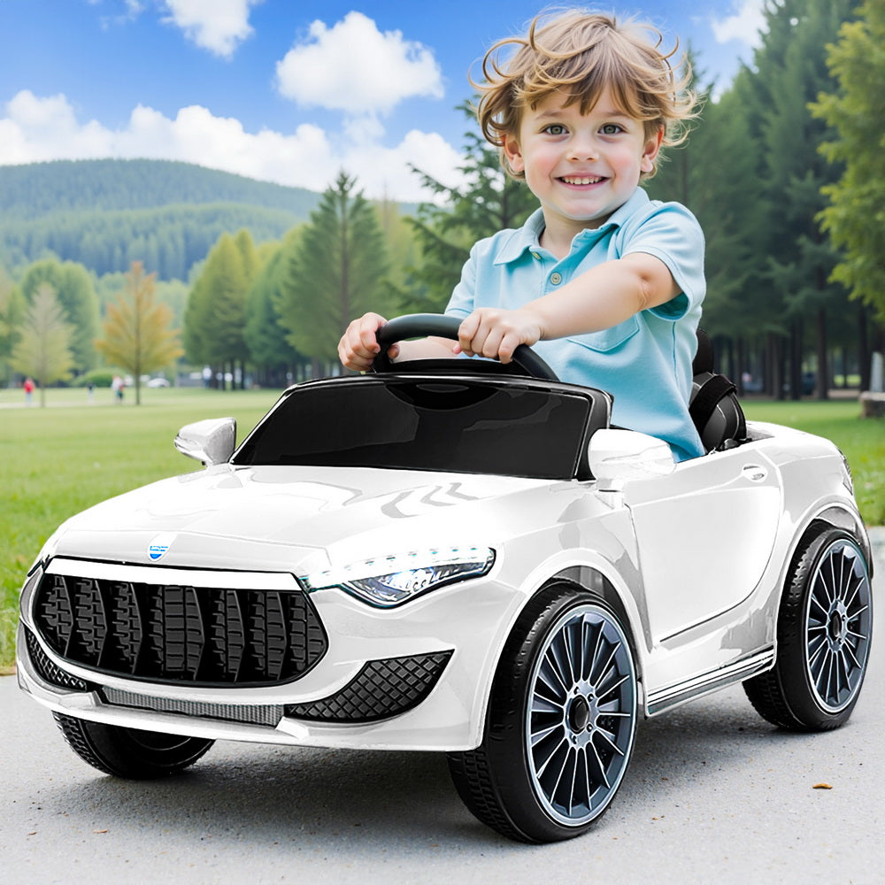 Rigo Kids Electric Ride On Car Cars Music Headlight Remote Control 12V White-7