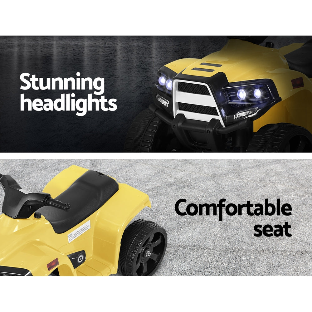Rigo Kids Ride On ATV Quad Motorbike Car 4 Wheeler Electric Toys Battery Yellow-6