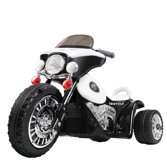 Rigo Kids Electric Ride On Patrol Police Car Harley-Inspired 6V Black-0