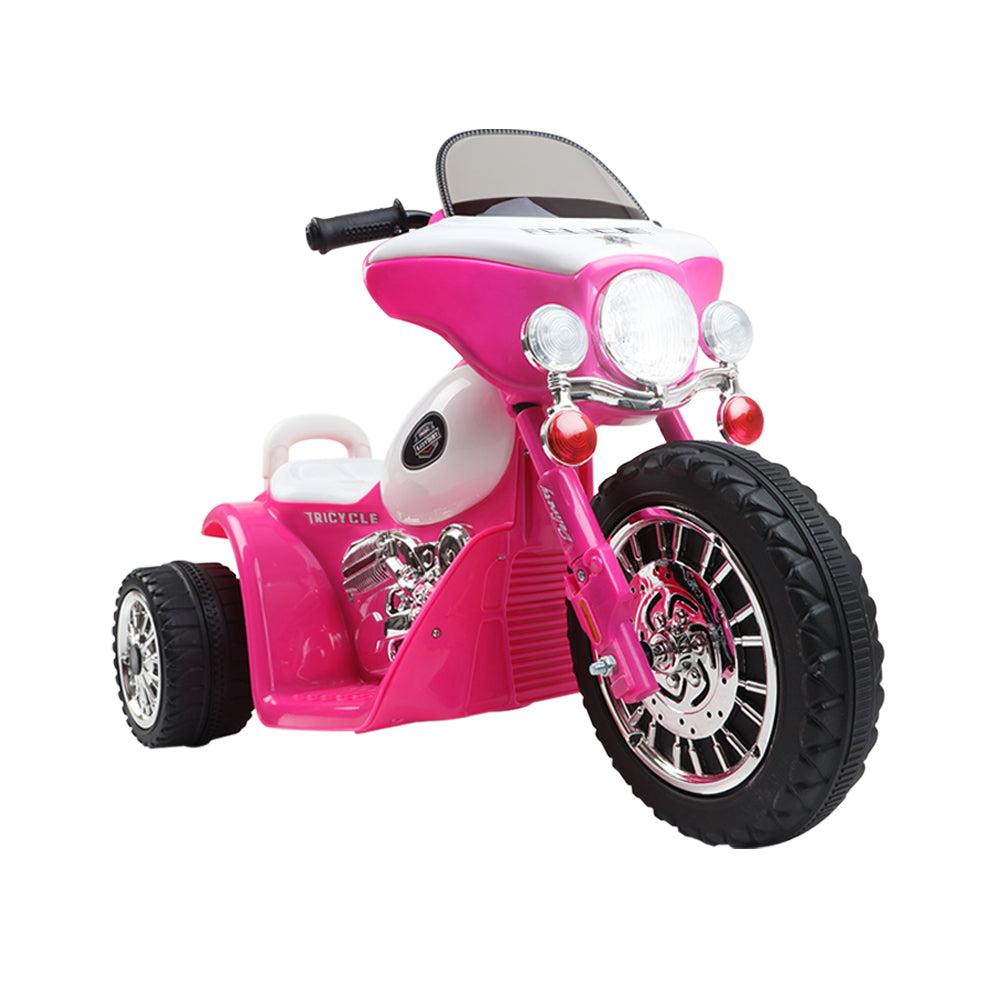 Rigo Kids Electric Ride On Patrol Police Car Harley-Inspired 6V Pink-0