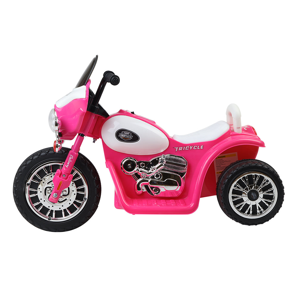 Rigo Kids Electric Ride On Patrol Police Car Harley-Inspired 6V Pink-3